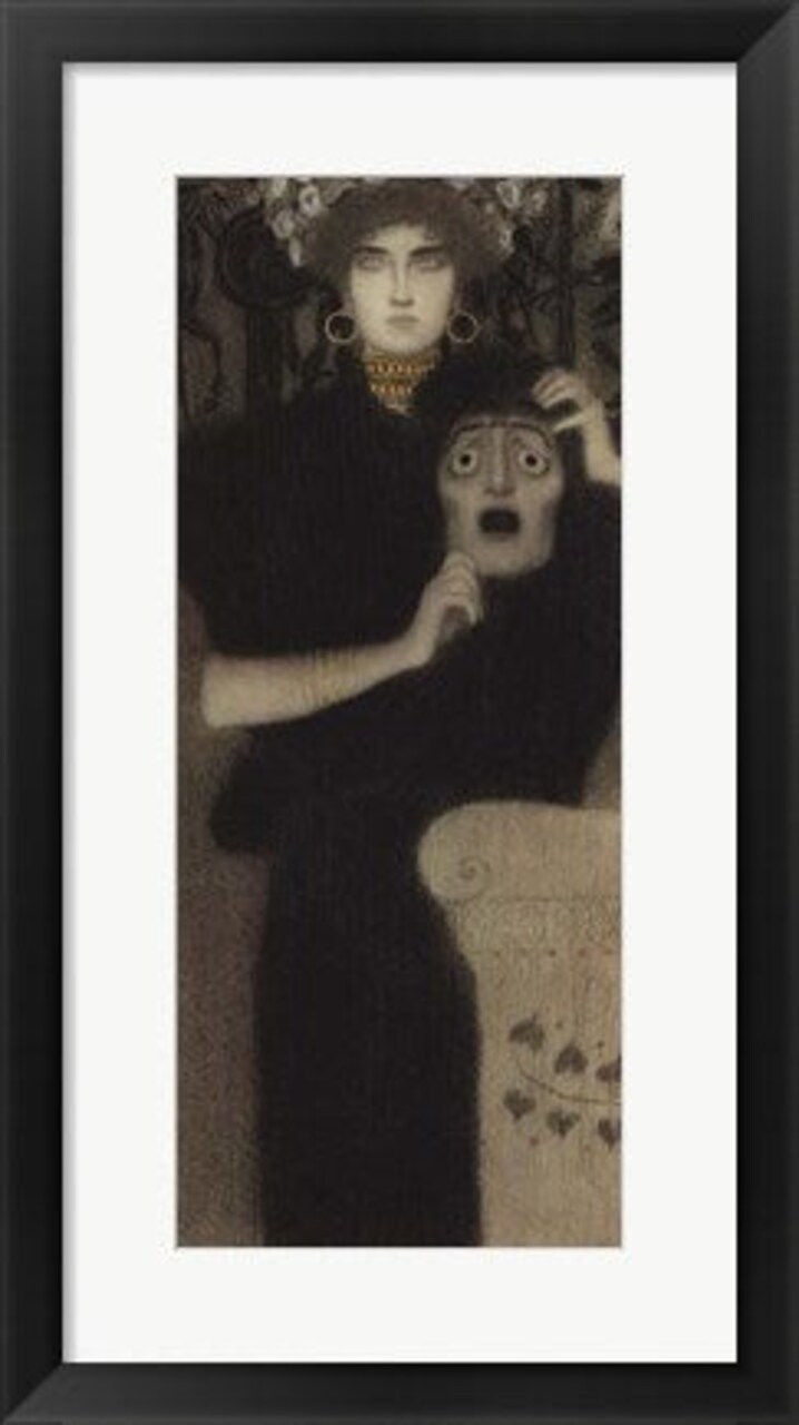 Framed Art Study for the Allegory of Tragedy by Gustav Klimt Wall Decor 18x24 Artwork